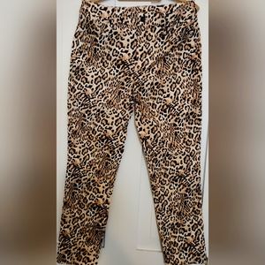 Chico's animal print slim fit pants.